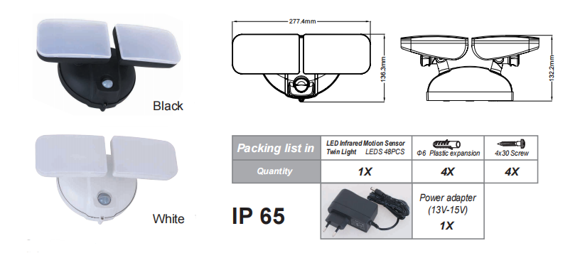 PD-2P-A LED-Doppellichtquelle: Ihr intelligenter Nachtwächter